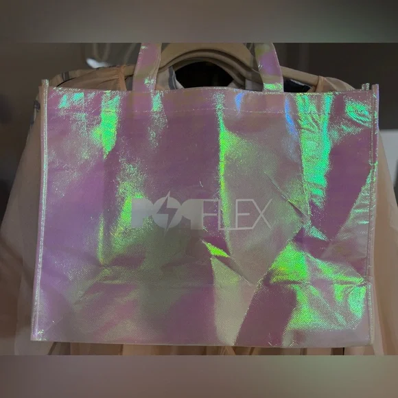 NWOT POPFLEX Holographic Tote Bag - Picture 4 of 7